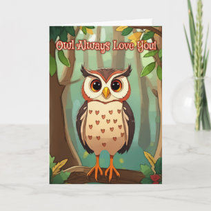 Carte Hibou je t'aimerai toujours !