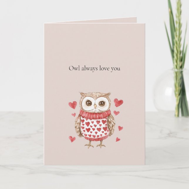 Carte Hibou t'aime toujours (Devant)