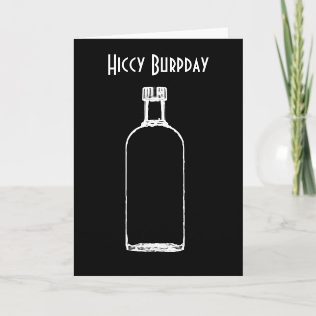 Carte Hiccy Burpday / Happy Birthday avec liqueur (Devant)