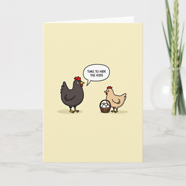 Carte Hide The Kids Funny Bird Card (Devant)