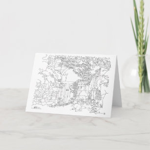 Carte Highlander et chien Scottie, jardin écossais