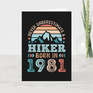 Carte Hiker né en 1981 40e anniversaire Randonnée Retro 