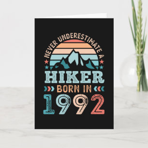 Carte Hiker né en 1992 30e anniversaire Randonnée Retro 