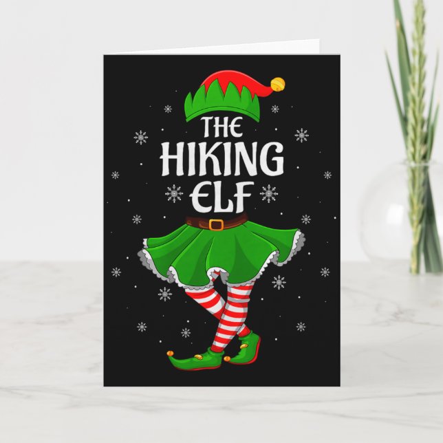 Carte Hiking Elf Christmas Family Girls Women Elf Squad  (Devant)