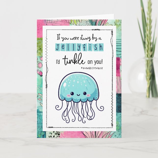 Carte Hilarious BFF Jellyfish Here For You Friend  (Devant)