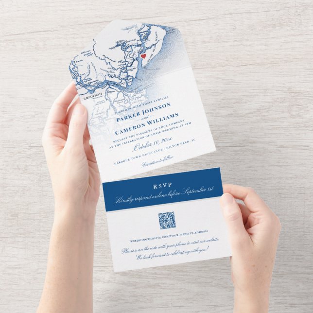 Carte Hilton Head SC Élégant Mariage de la marine (Déchirure)