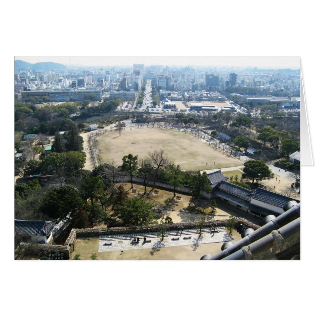 Carte Himeji, Japon (Vue du château haut) (Devant horizontal)