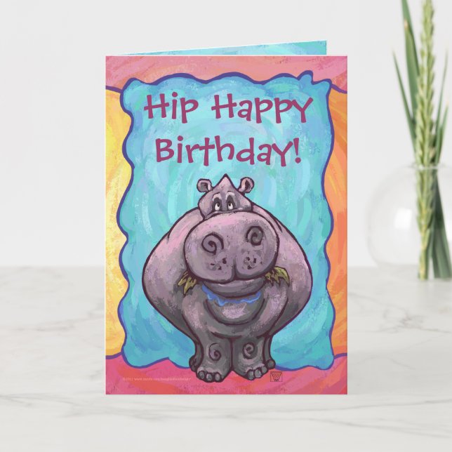 Carte Hip Happy Hippopotamus Anniversaire (Devant)