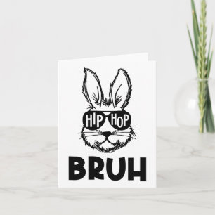 Carte Hip hop Bruh mème Lapin de Pâques visage Sungles H