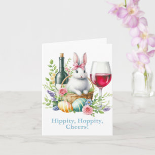 Carte Hip-hop, félicitations ! Lapin de Pâques et Vin