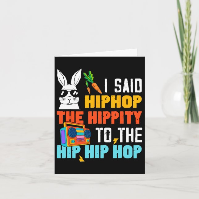 Carte Hip hop Hippity Funny Bunny Garçons Filles Enfants (Devant)