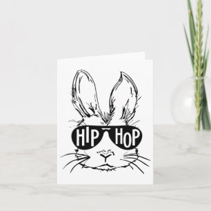 Carte Hip hop Joyeux Visage De Lapin De Pâques Avec Sung