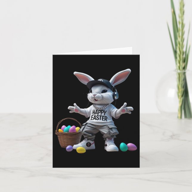 Carte Hip-hop Lapin de Pâques (Devant)