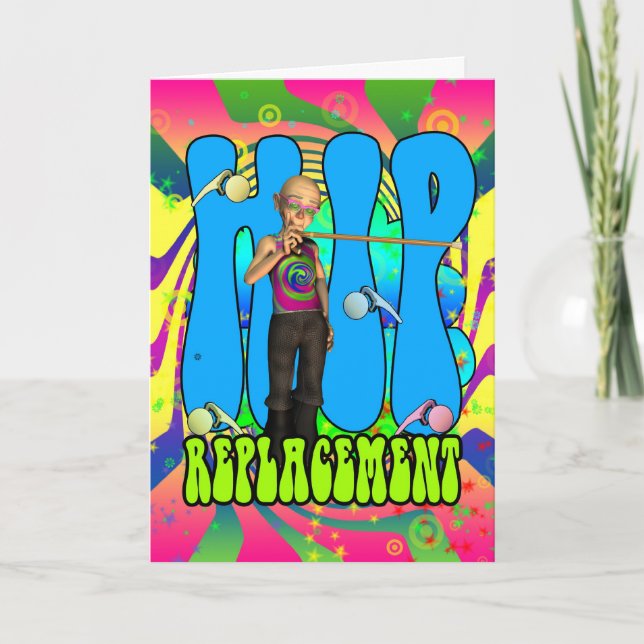 Carte Hip Remplacement Hippie retro 60's carte, psychede (Devant)