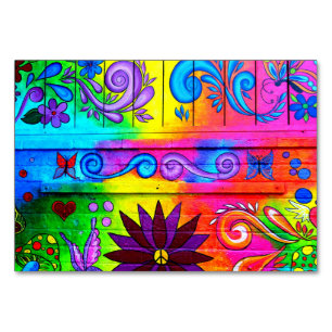 carte hippie de table des années 70 super