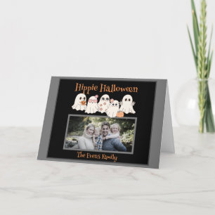 Carte Hippie Halloween Cute hippie Ghosts photo pliée