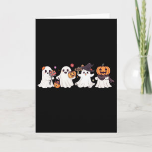 Carte Hippie Halloween Mignon Fantôme Boo Saison Squelet