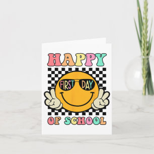 Carte Hippie Joyeux Premier Jour D'École Pour Les Enfant