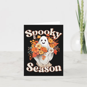 Carte Hippie rétro Halloween mignonne Feu Saison Éffraya