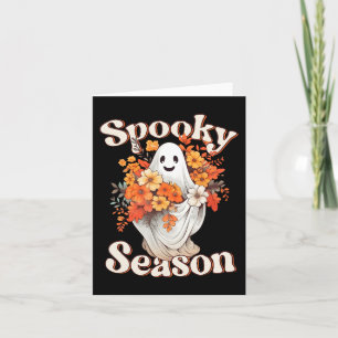 Carte Hippie rétro Halloween mignonne Feu Saison Éffraya