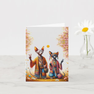 Carte Hippie Sphynx Chat