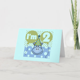 Carte Hippo 2e Anniversaire Tshirts et cadeaux