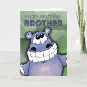 Carte Hippo-Anniversaire souriant