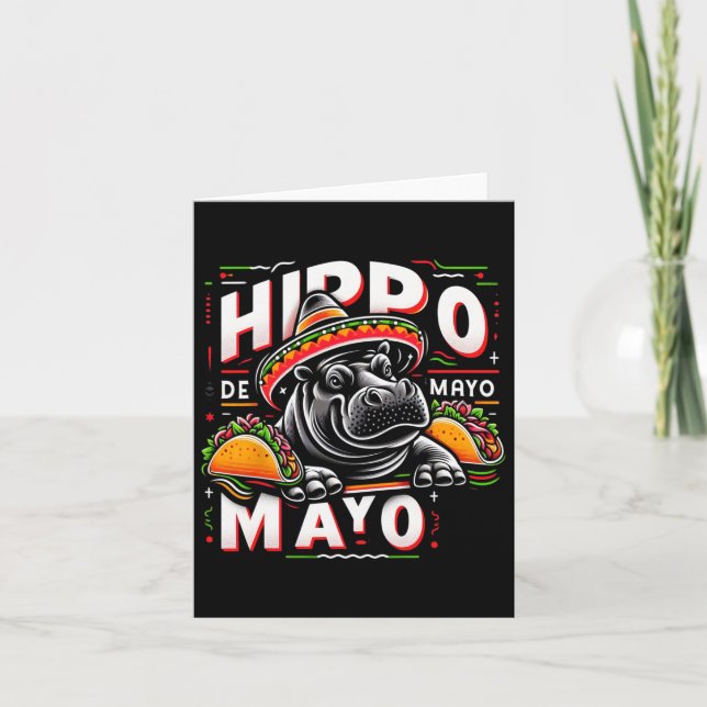 Carte Hippo Cinco De Mayo Drôle Mexique Hippopotamus Fun (Devant)