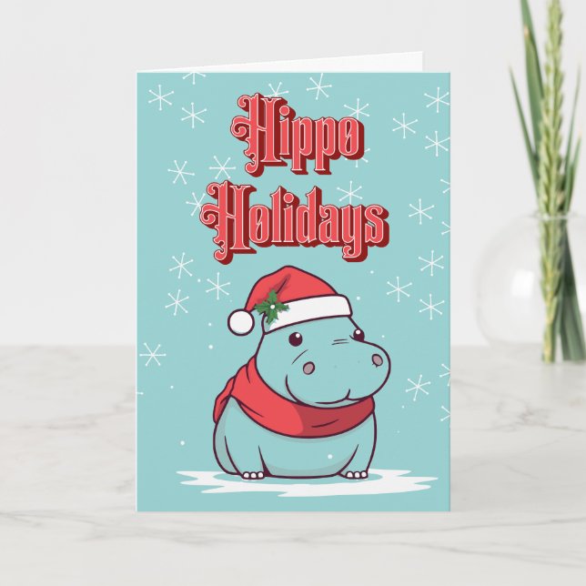 Carte Hippo de Noël (Devant)