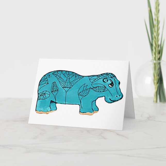 Carte Hippo égyptien heureux (Devant)