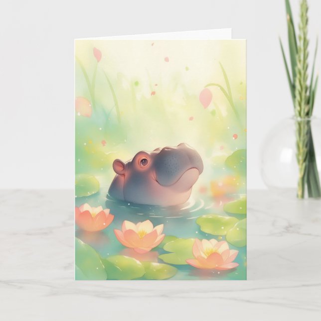 Carte Hippo étang floral caché dans la forêt (Devant)