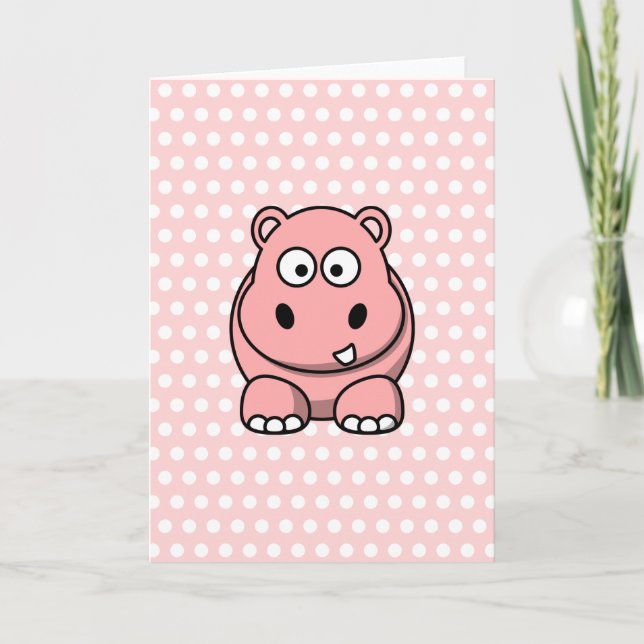 Carte Hippo rose mignon (Devant)