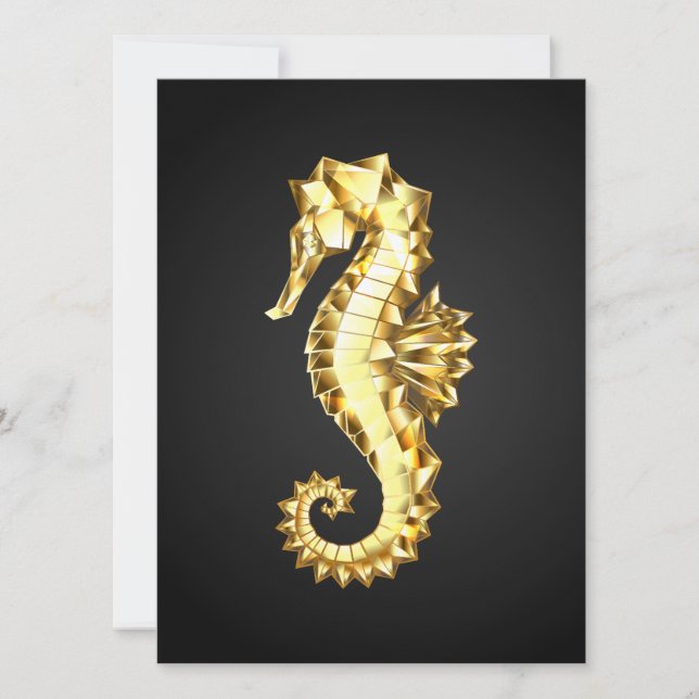 Carte Hippocampe Polygonal Or (Devant)