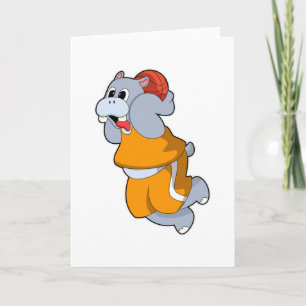 Carte Hippopotame au sport de basket-ball