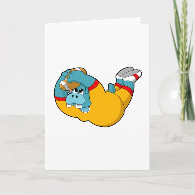 Carte Hippopotame au sport de football américain (Devant)