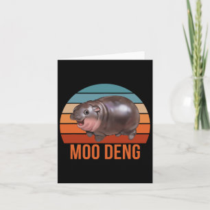 Carte Hippopotame célèbre de Moodeng vintage Ba 