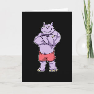 Carte Hippopotame en culturiste extrême