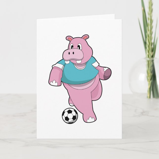 Carte Hippopotame en joueur de football avec ballon.PNG (Devant)