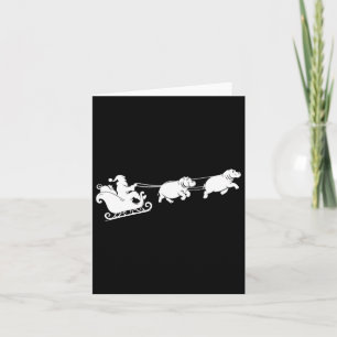 Carte Hippopotame Noël Père Noël Sleigh Hippopotame Noël