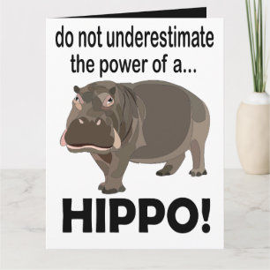 Carte Hippopotamus Animal drôle Hippo Salutation
