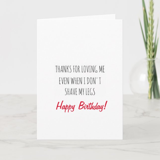 Carte Hipster Anniversaire Barbe barbu petit ami (Devant)