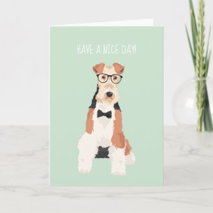 Carte Hipster Cool Fox Terrier Wire Dog pour Amoureux de