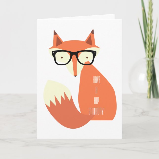 Carte Hipster Fox (Devant)