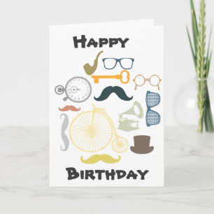 Carte Hipster Joyeux Anniversaire