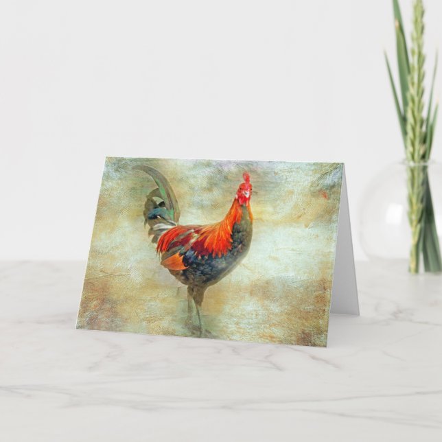 Carte "His Majesty" Rooster Greeting Card/Note Card (Devant)
