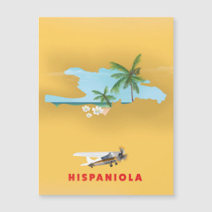 Carte Hispaniola illustré imprimé.