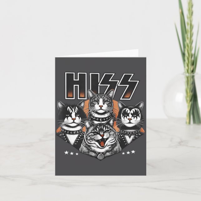 Carte Hiss Funny Cats Kittens Rock Rockin Funny Cat  (Devant)