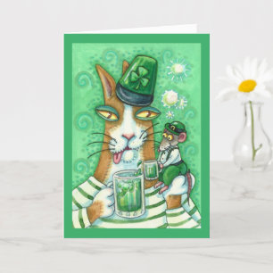 CARTE HISS N'FITZ CHAT & RAT, CHEERS TO GREEN BEER FUNNY