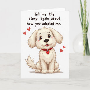 Carte Histoire d'Amour de Chiots à Points