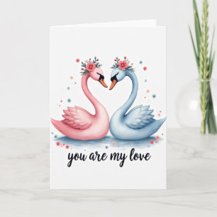 Carte Histoire d'Amour de Cygnes